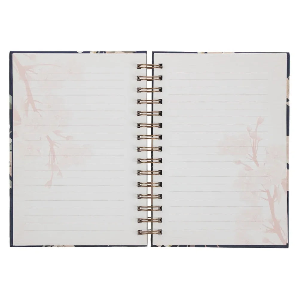 Inspirational Spiral Journal Large Hardcover 192 Lined Pages Embossed Design UV Varnished Silver Foil It Is Well With My Soul