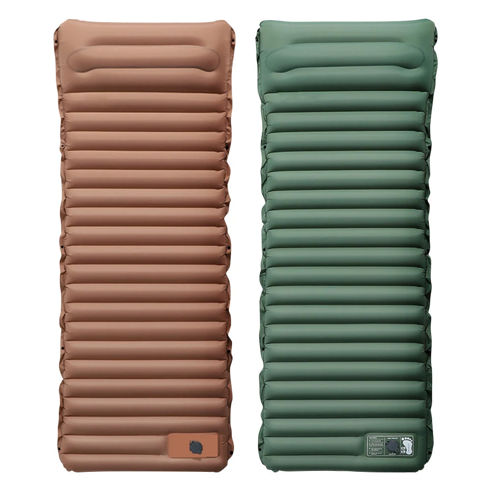 10cm Self-Inflating Sleeping Mat with Foot Pump and Pillow Ultralight Waterproof Camping Air Mattress for Outdoor Use