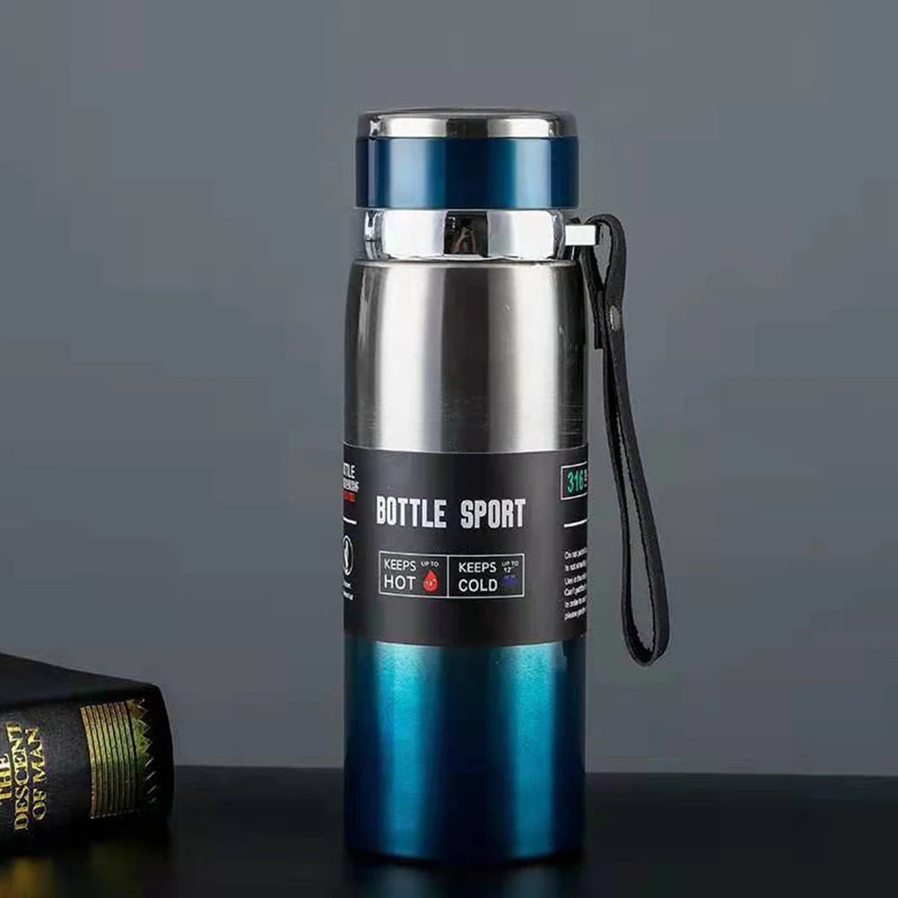 1000ml Thermal Water Bottle Large Capacity Vacuum Double Insulation Cup Stainless Steel Outdoor Vacuum Flask for Hot Cold Drinks