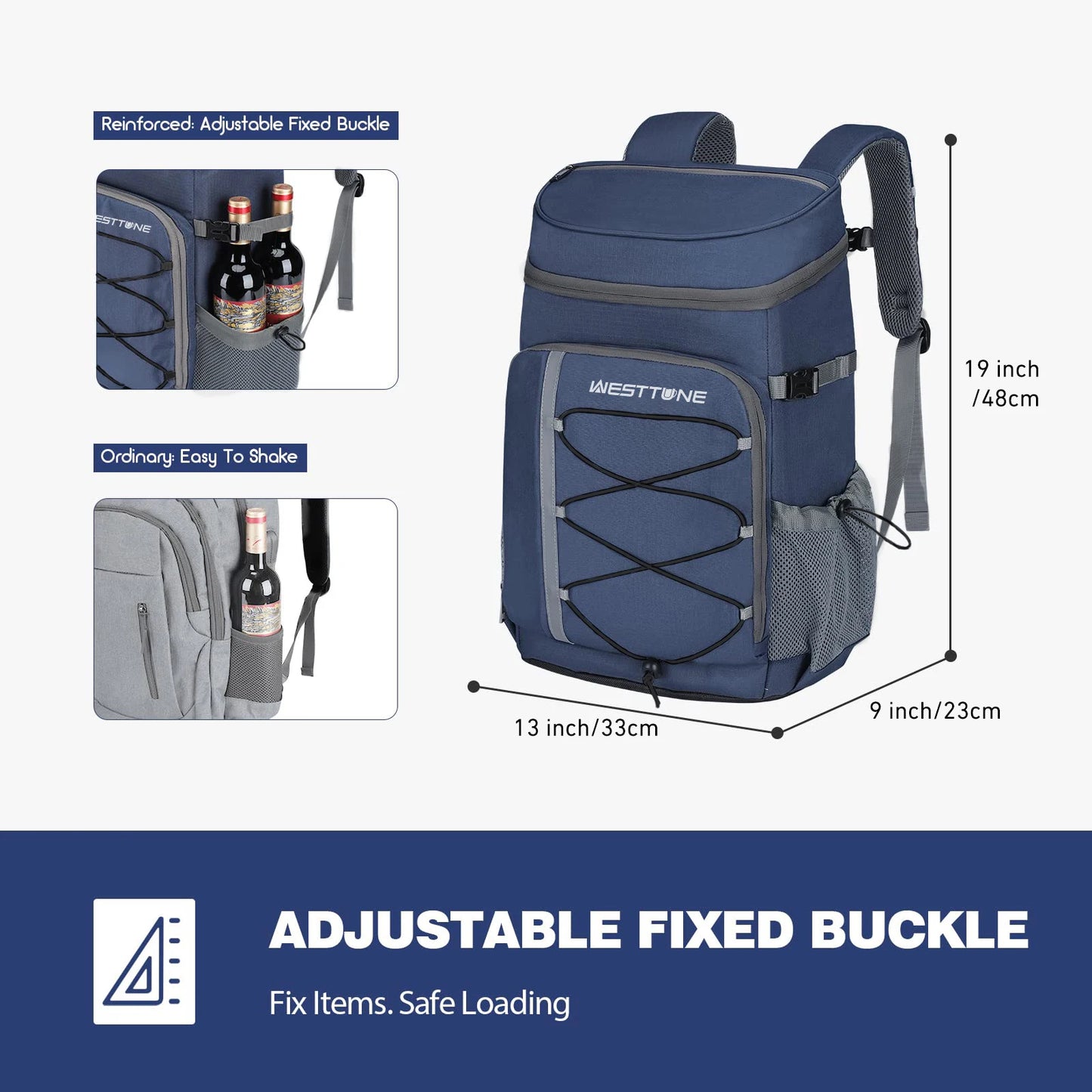 WestTune 35 Can Cooler Backpack Leakproof Insulated Soft Cooler Bag for Camping Beach Hiking and Travel