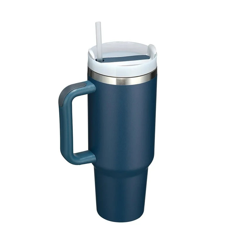 6 Pack US Warehouse 40 Ounce Stainless Steel Double Wall Tumbler with Handle Eco-Friendly and Dishwasher Safe
