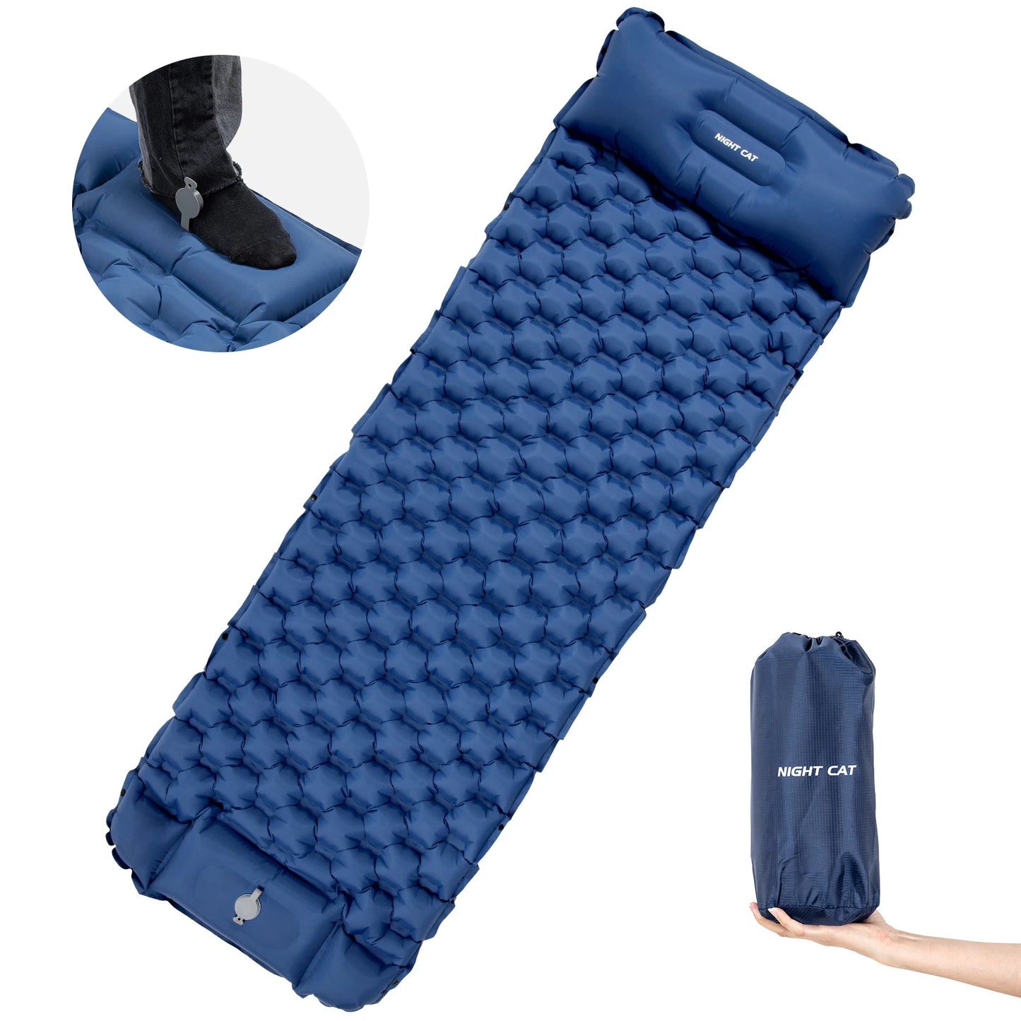 Waterproof Ultralight Air Mattress with Pillow Insulated Outdoor Inflatable Sleeping Pad Lightweight TPU