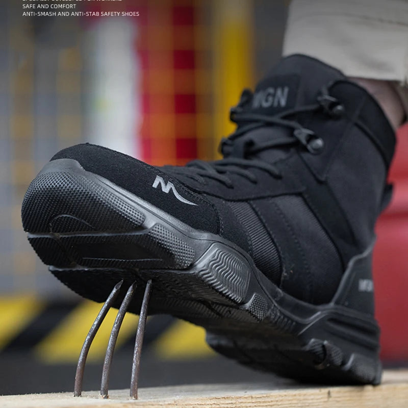 Light Breathable Safety Shoes for Men with Steel Toe Cap Anti Smash Work Shoes Indestructible and Anti Puncture Design