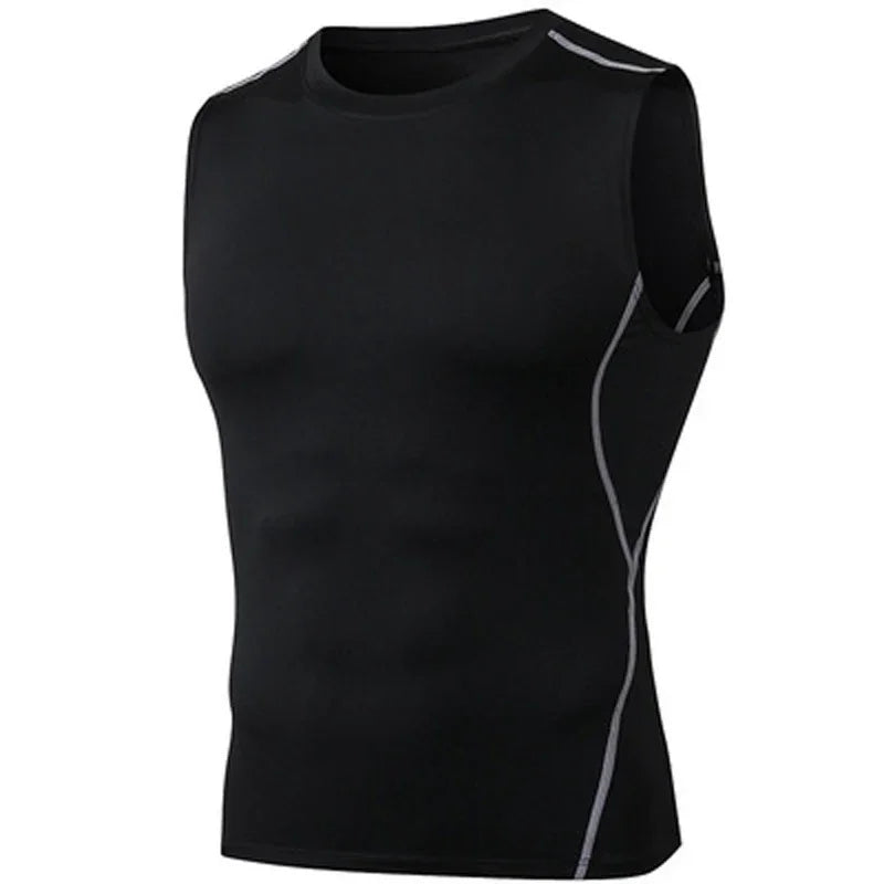 Men Quick Dry Running T-Shirts Compression Sleeveless Quick-drying Jersey training shirt Gym Mens Tank Top