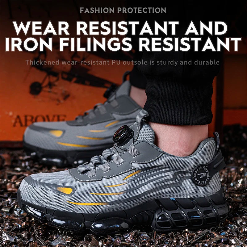 Breathable Lace-Free Soft Sole Comfortable Anti-Smash Anti-Puncture Labour Insurance Shoes