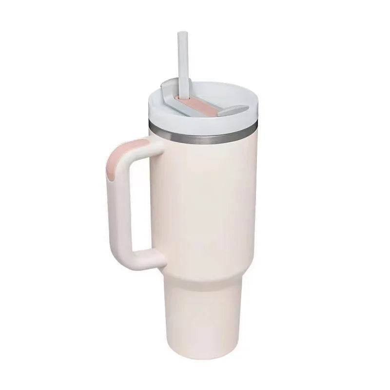 6 Pack US Warehouse 40 Ounce Stainless Steel Double Wall Tumbler with Handle Eco-Friendly and Dishwasher Safe