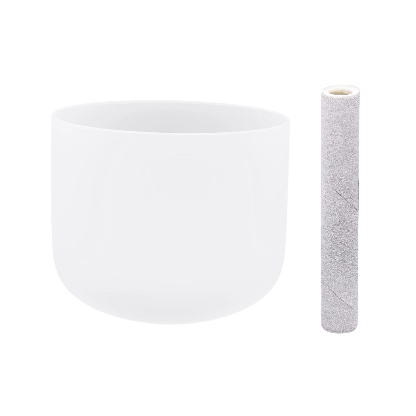 8 inch Singing Bowl with Striker Rubber Ring Music Bowl Sound Healing for Home Yoga Studio Healing Room White