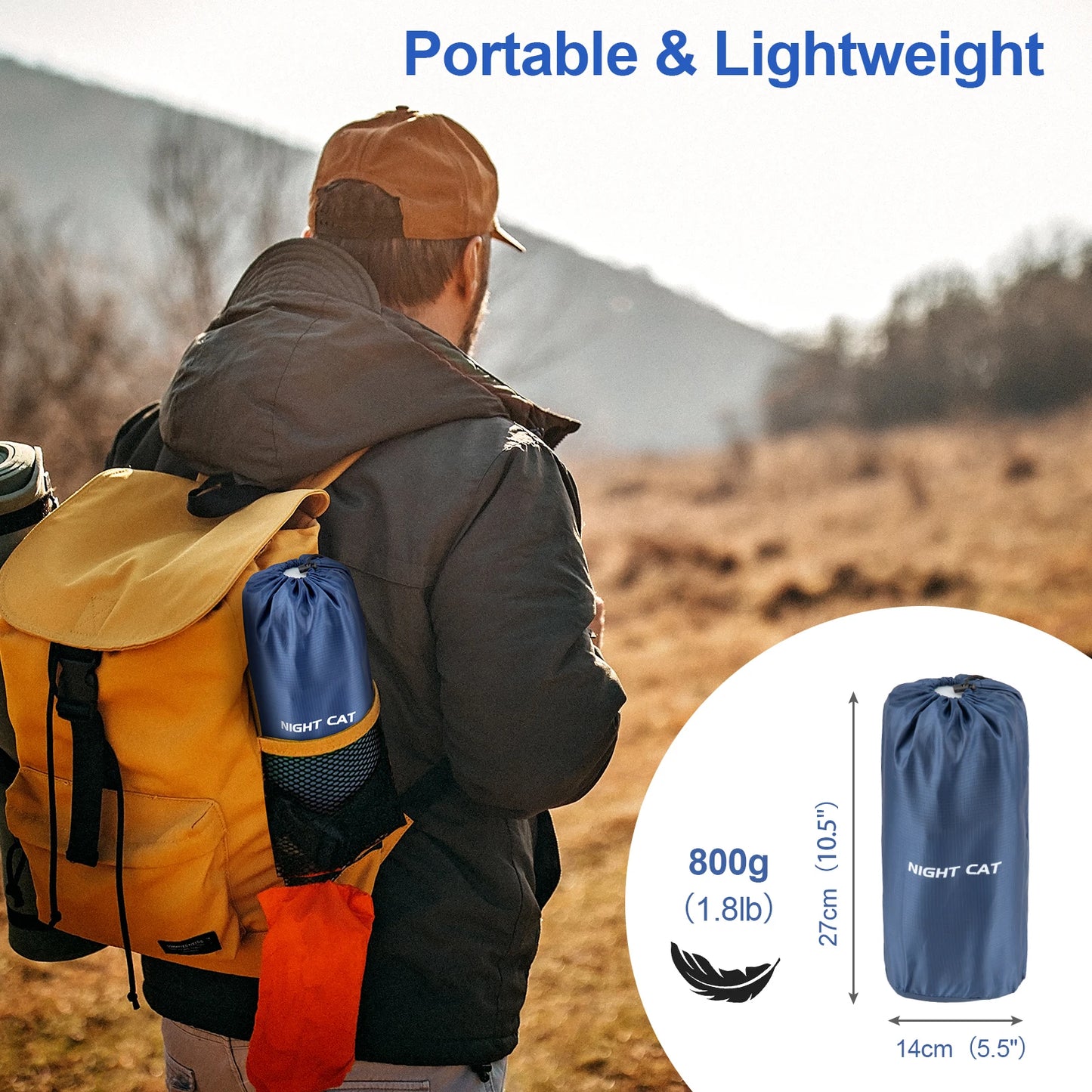Waterproof Ultralight Air Mattress with Pillow Insulated Outdoor Inflatable Sleeping Pad Lightweight TPU