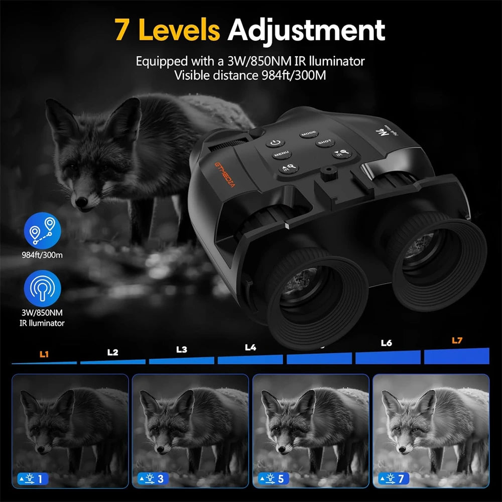 GTMEDIA N4 Night Vision Binoculars 1080P Full HD Infrared Goggle Scope Camera 5X Digital Zoom Outdoor Hunting