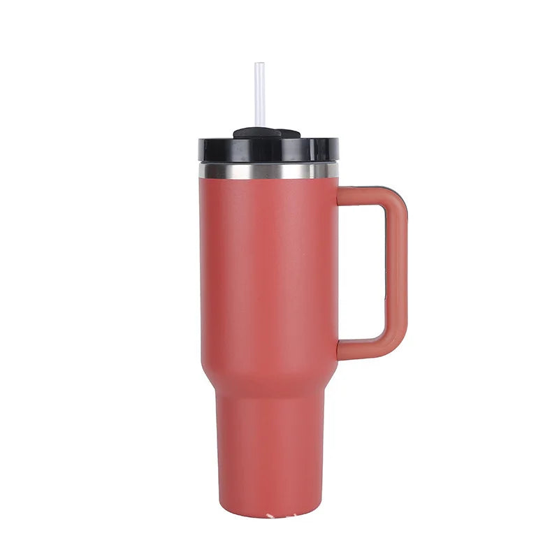 6 Pack US Warehouse 40 Ounce Stainless Steel Double Wall Tumbler with Handle Eco-Friendly and Dishwasher Safe
