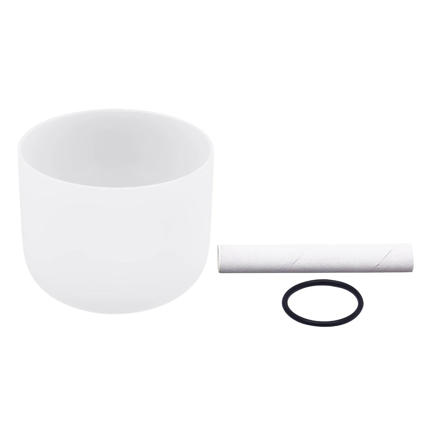 8 inch Singing Bowl with Striker Rubber Ring Music Bowl Sound Healing for Home Yoga Studio Healing Room White