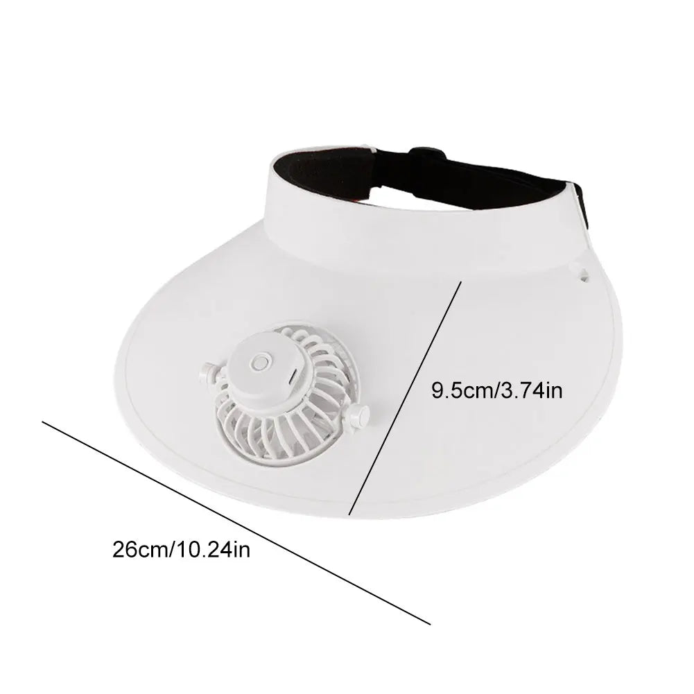 Sun Visor Hat With Fan Solar And USB Charging Sun Protection Hat Breathable Summer Cooling Fan Hat For Outdoor Camping Fishing