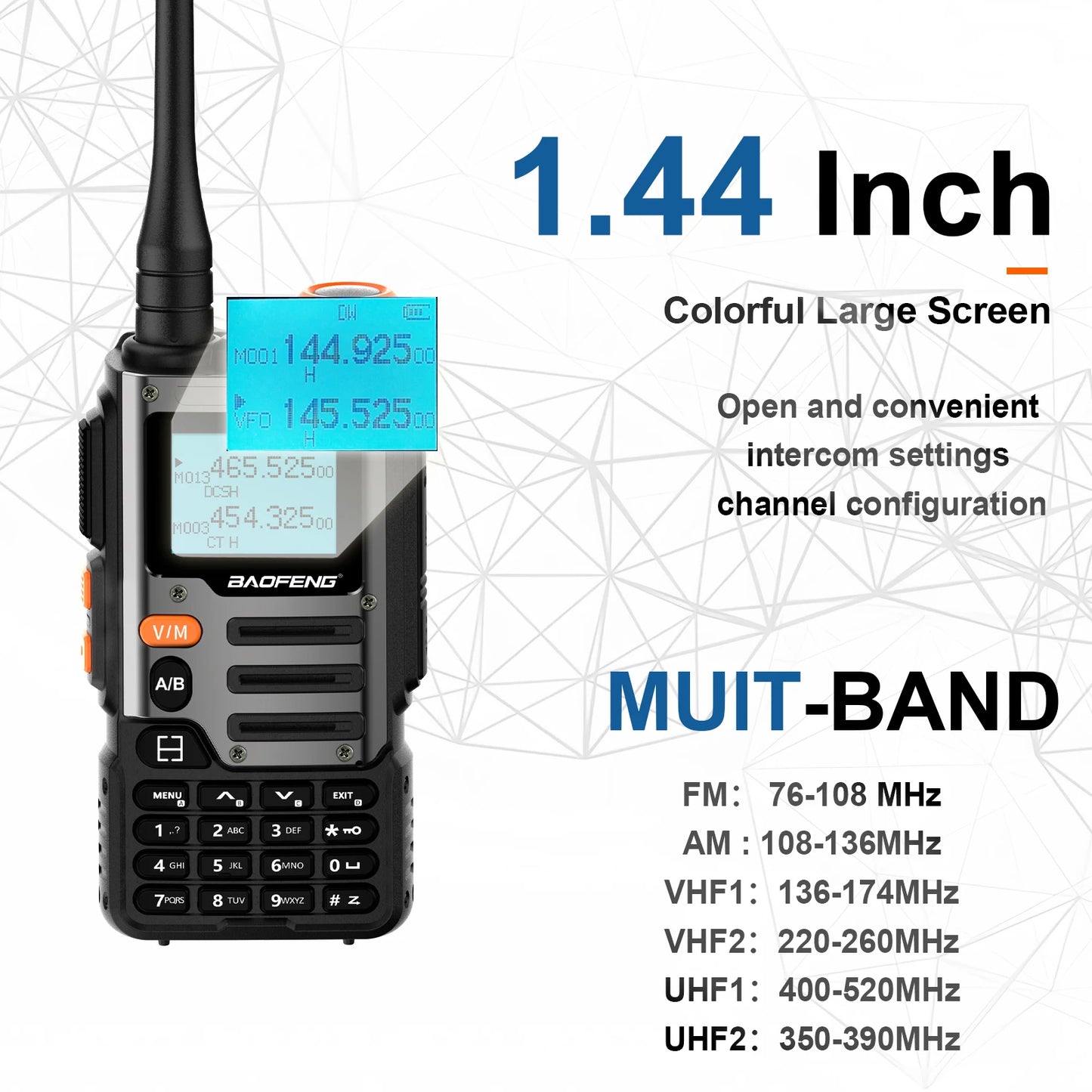 Baofeng UV K68 Walkie Talkie Air Band Radio Type C K68 Charge UHF VHF DTMF FM NOAA Wireless Frequency Two Way Radio