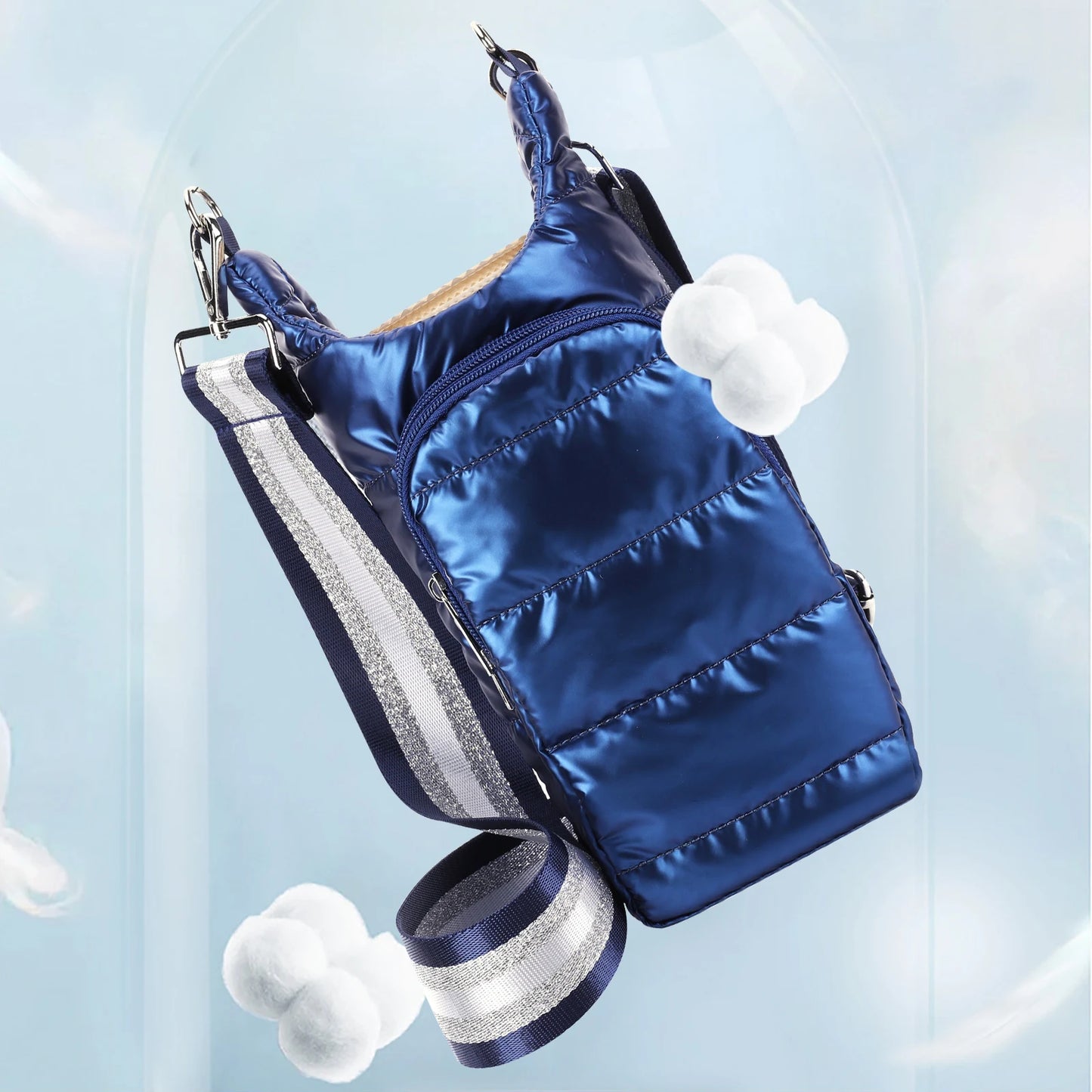 Water Bottle Holder Adjustable Wide Strap Water Bottle Puffer Tote Portable Water Bottle Pouch Soft for Outdoor Travel