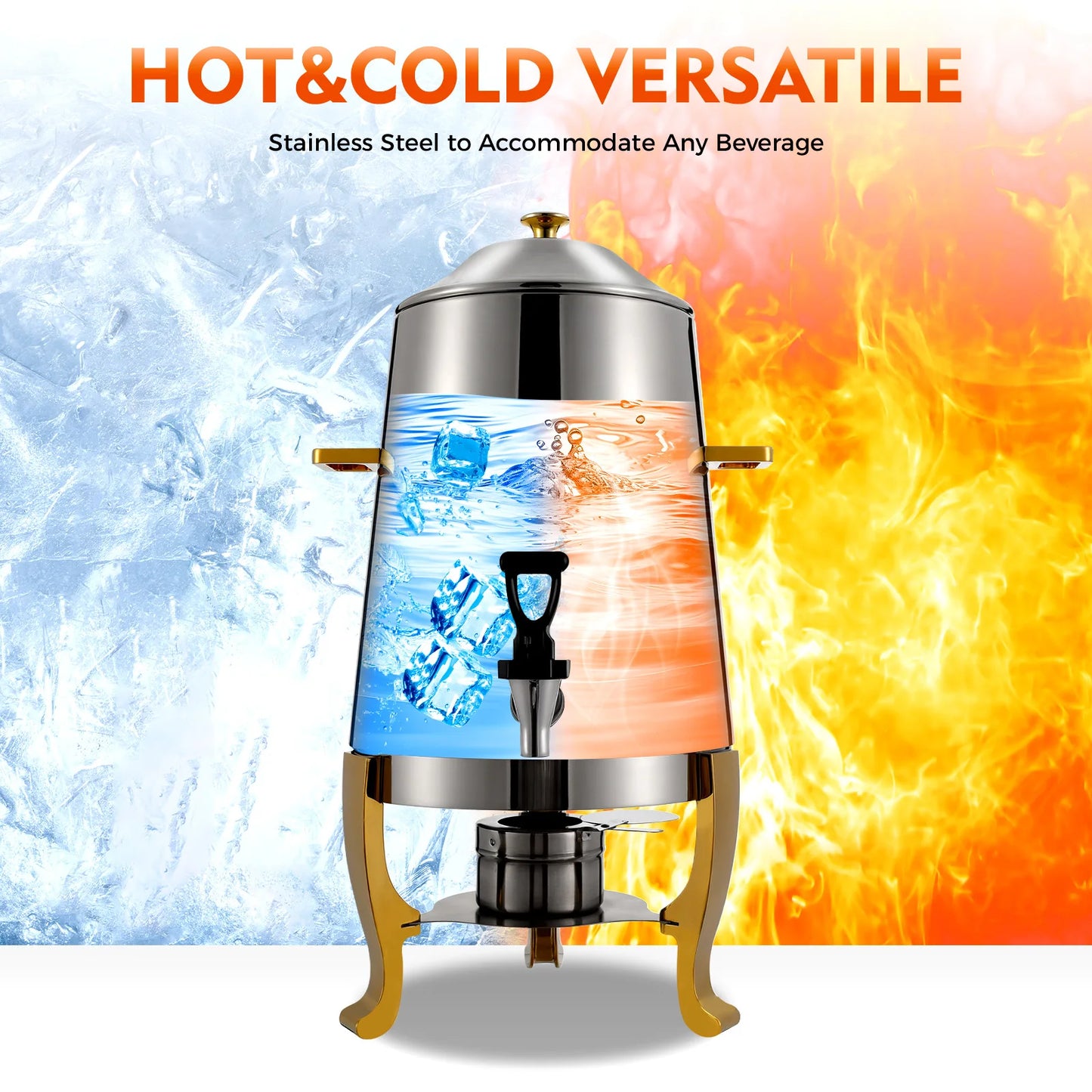 13L Hot Beverage Dispenser Coffee Chafer Stainless Steel Hot Drink Tea Dispenser 3 Gallon Juice Coffee Milk Drink