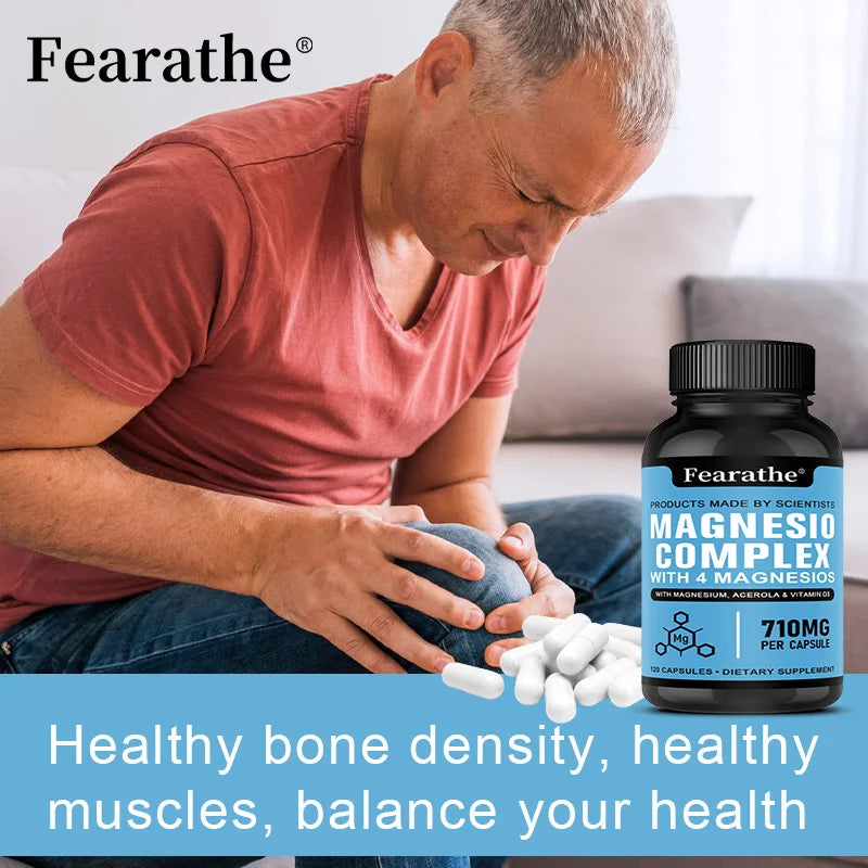 Magnesium Citrate, Magnesium Supplement for Men and Women, Improves Sleep, Relieves Stress and Anxiety, 120 Capsules