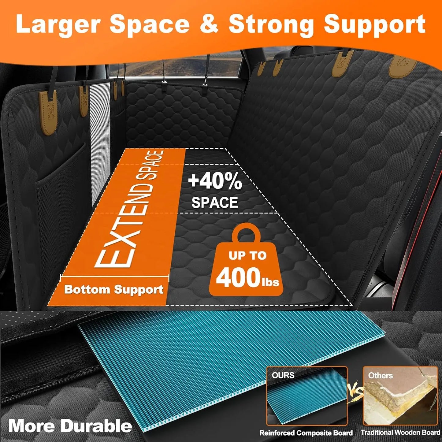 Waterproof Pet Travel Accessories Foldable Dog Car Seat Safety Hammock Trunk Mat Rear Seat Protector