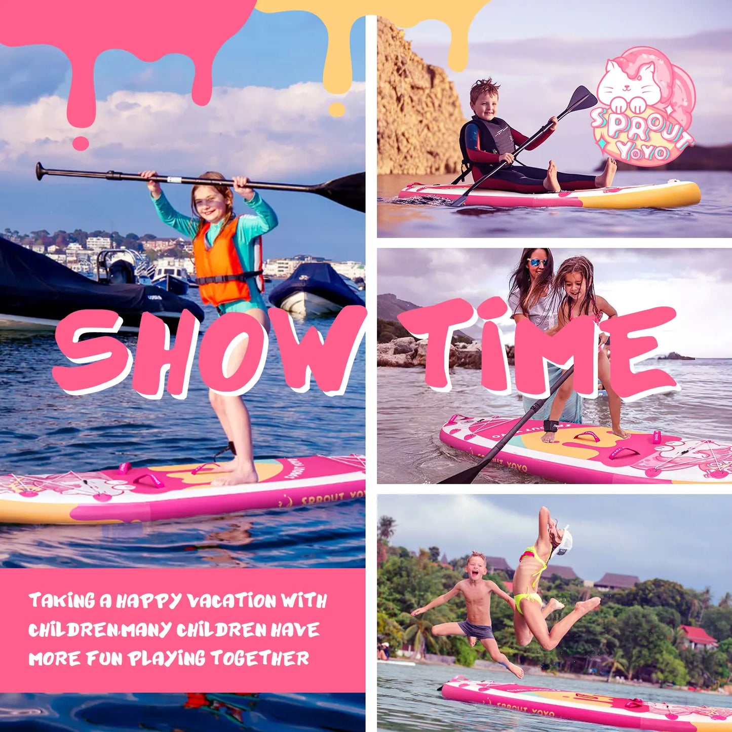 Spatium Kids Stand Up Paddle Board with Inflatable SUP Accessories Wide Stable Design Inflatable Paddle Board for Kids and Youth