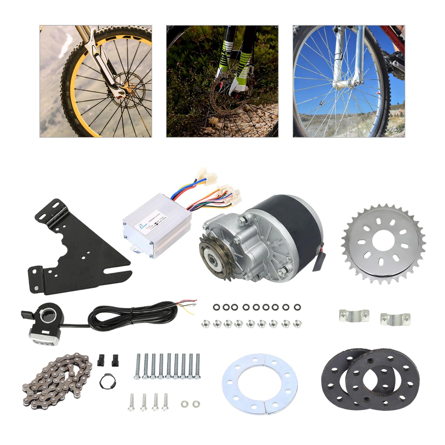 350W E-Bike Brush Motor Thumb W/Freewheel 36Volt Electric Bicycle Conversion Kit