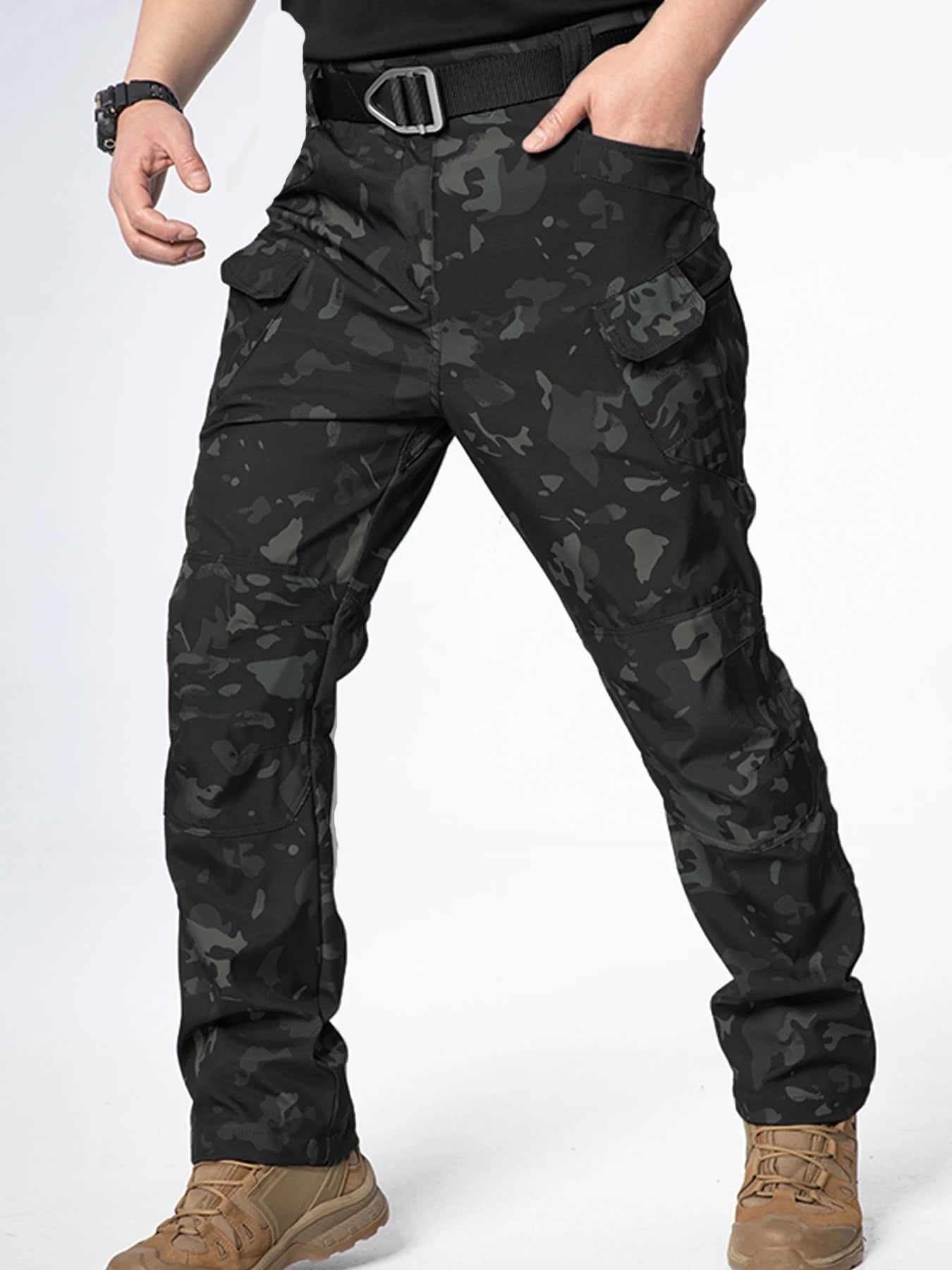 Men Spring Autumn Tactical Fitness Pants Climbing Hiking Camping cycling Hunting Elastic Trousers Quick Dry Trekking Gym Sports