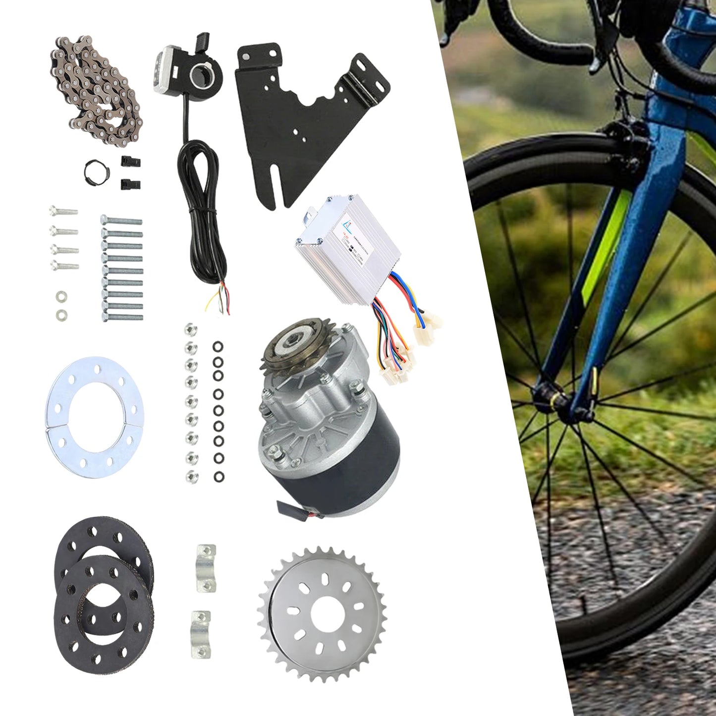 350W E-Bike Brush Motor Thumb W/Freewheel 36Volt Electric Bicycle Conversion Kit