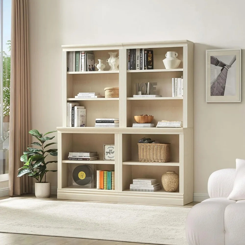 Halston Multi-Depth Bookcase - Adjustable Open Shelf Storage Unit for Home & Office, 31.5”L x 15.75”W Display Shelving