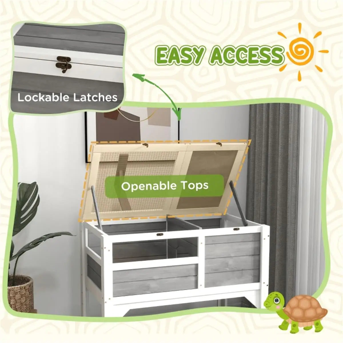 Small Animal Habitat Tank with Lighting and Heating Pad for Reptiles and Tortoises