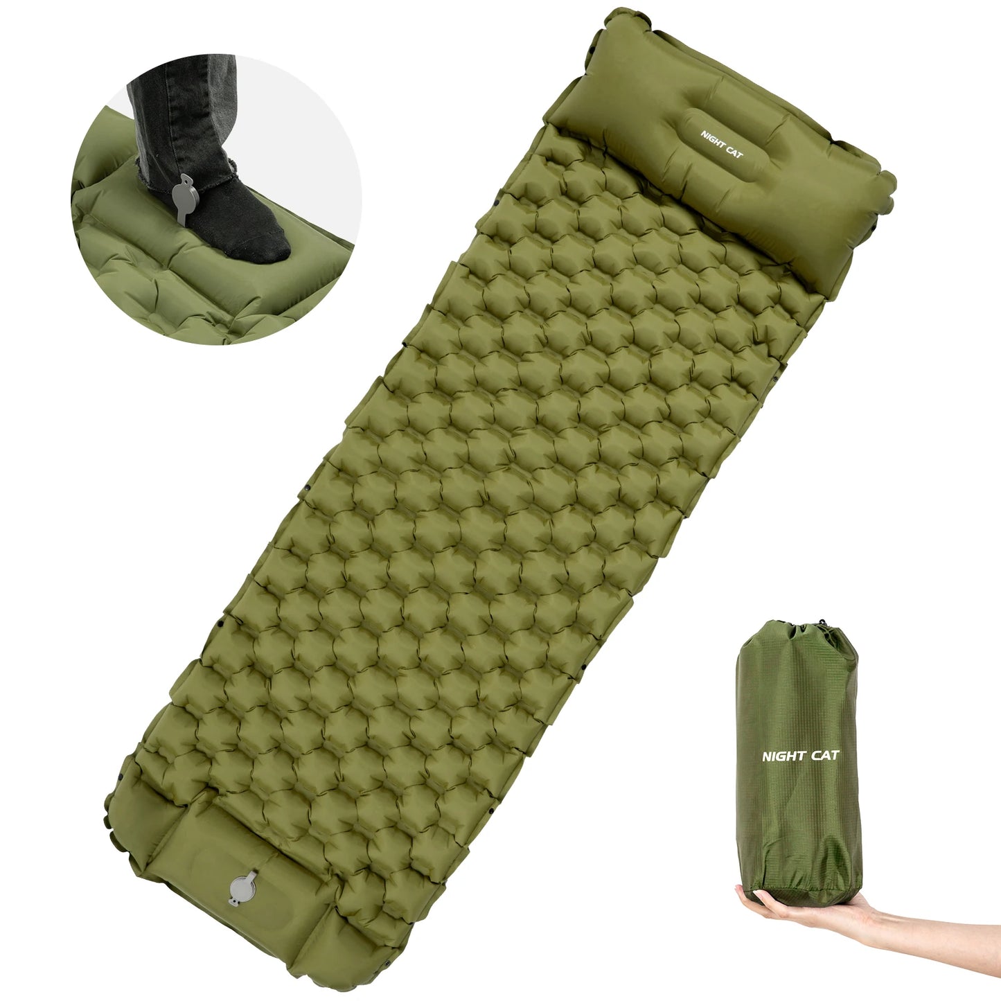 Waterproof Ultralight Air Mattress with Pillow Insulated Outdoor Inflatable Sleeping Pad Lightweight TPU