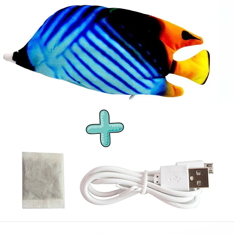 Cat USB Charger Interactive Electric Floppy Fish Toy Realistic Chew Bite Toy for Cats and Dogs