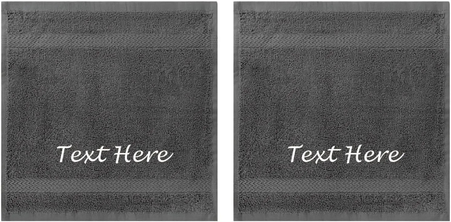2 Piece Cotton Towel Set with Embroidered Text Super Absorbent Super Soft Türkiye Cotton Bath Towels 24x50 Inches
