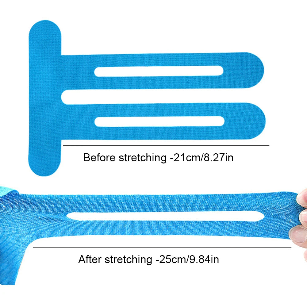 5Pcs Precut Kinesiology Tape Breathable Sports Protection Patches Cotton Athletic Tape for Knee Support & Stability