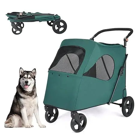Dog Stroller Foldable Pet Jogger Strollers for Single or Multiple Medium and Large Dogs Travel Carrier Breathable Animal Strolle