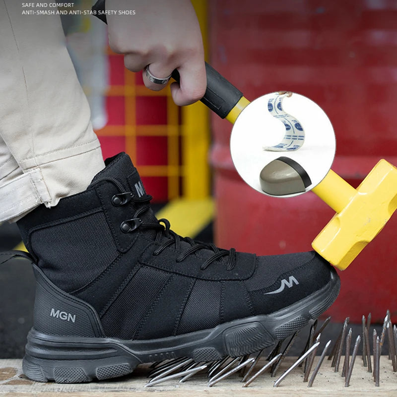 Light Breathable Safety Shoes for Men with Steel Toe Cap Anti Smash Work Shoes Indestructible and Anti Puncture Design