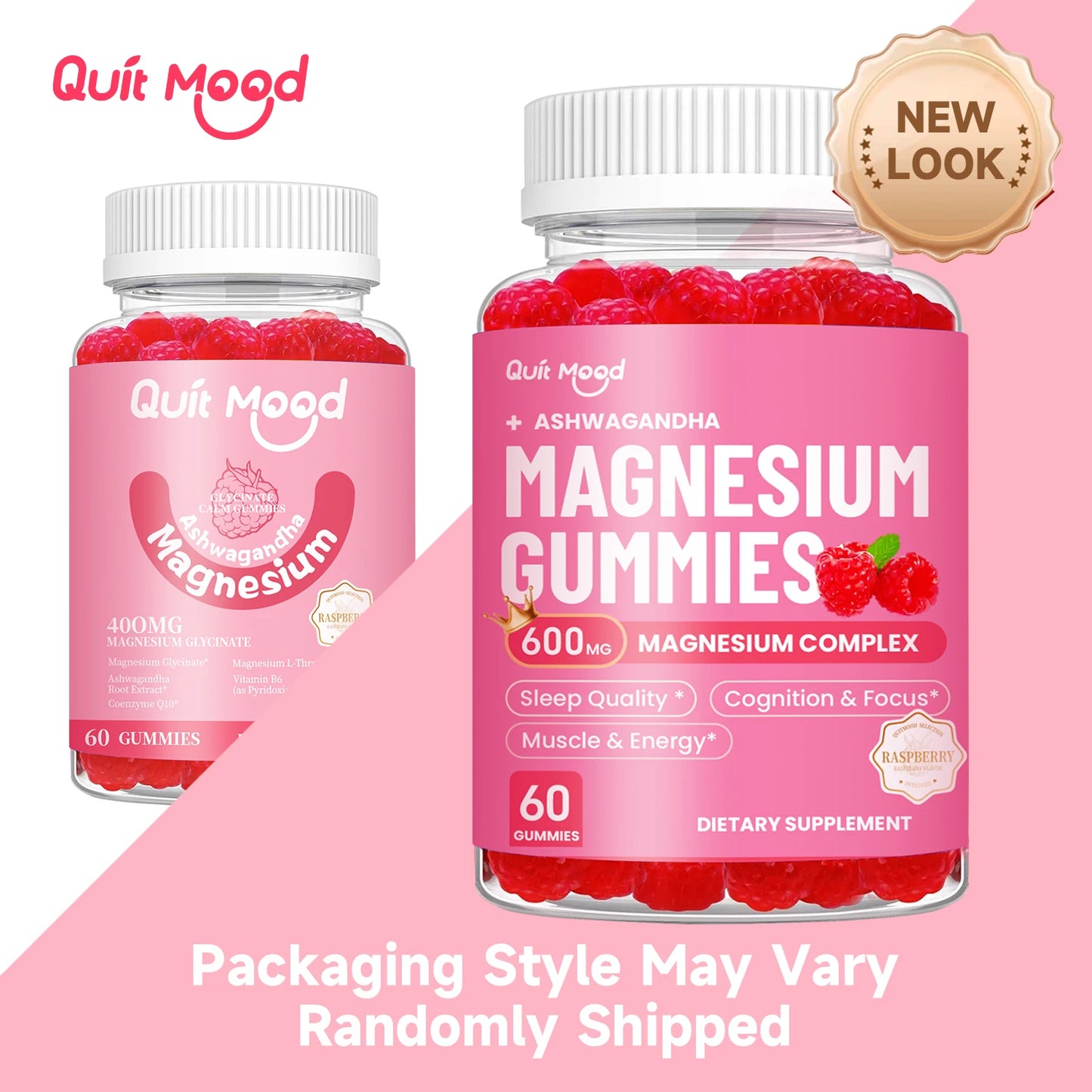 Quitmood Magnesium Glycinate Advanced Complex Gummies - With Ashwagandha, Magnesium, Calcium, VB6, CQ10 for Calm Support & Sleep