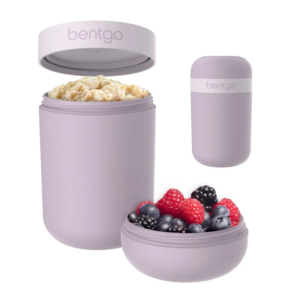 Leakproof Snack Cup with Two Compartments On-the-Go Snacks Dip and Yogurt Safe Microwave and Dishwasher Modern Design