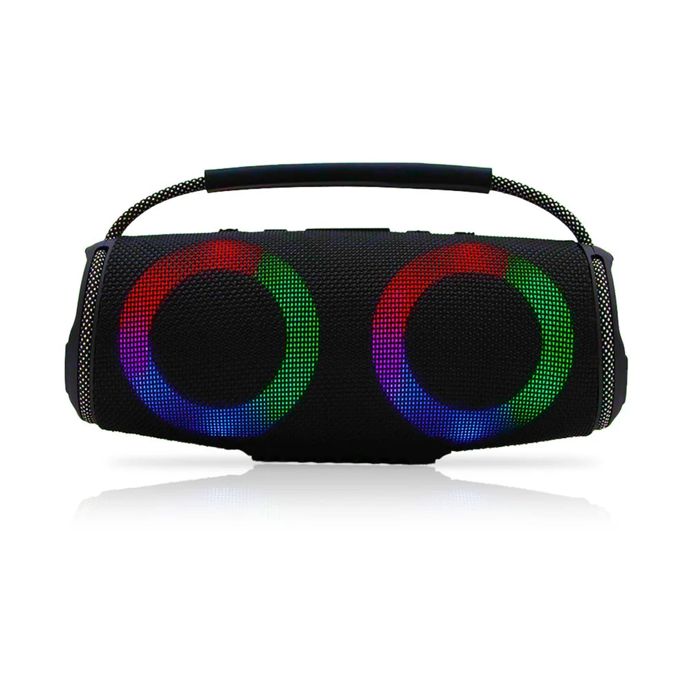 Powerful Bluetooth Speaker with LED Light Portable Outdoor Speakers Dual 4 Inch Subwoofer Sound Box