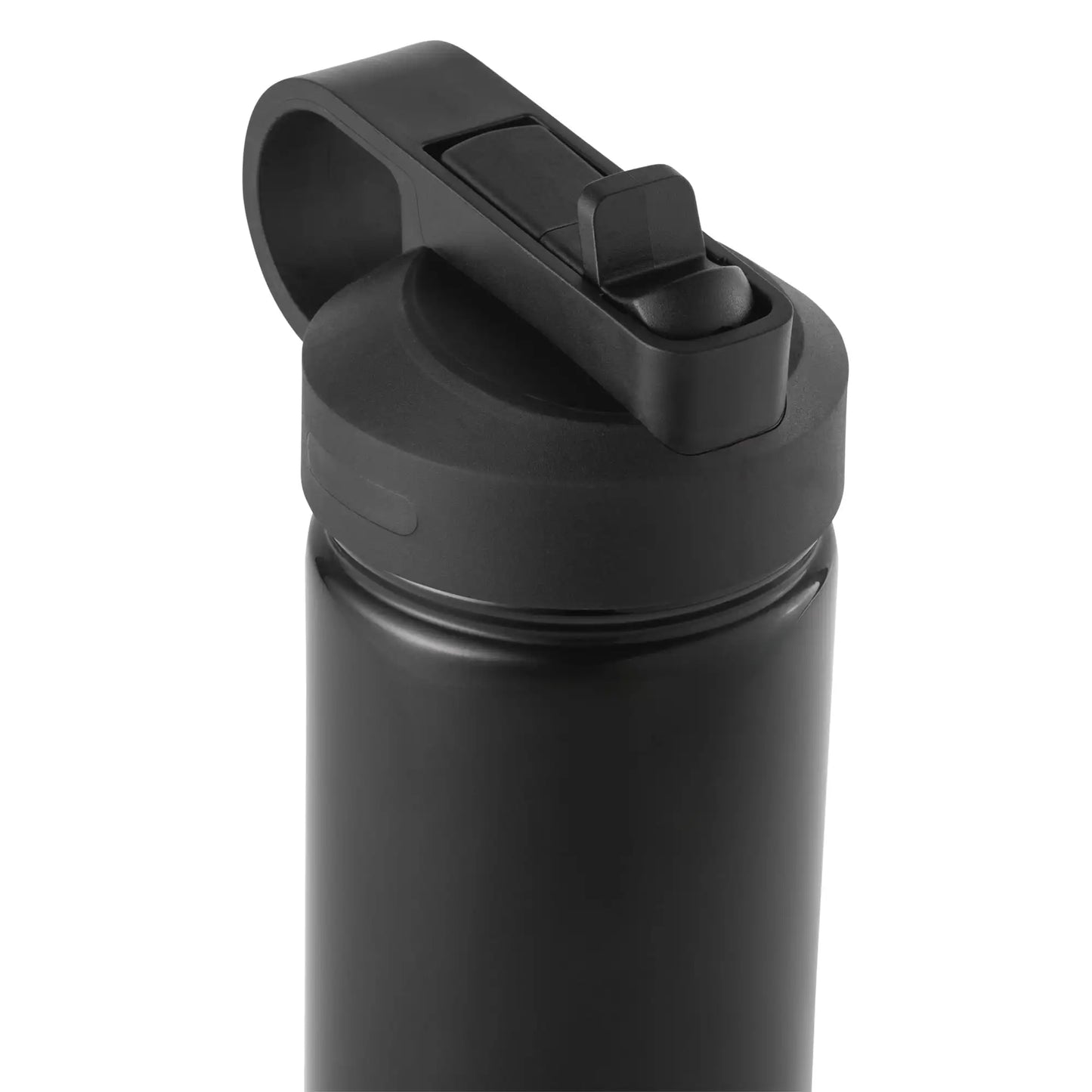 26 oz Water Bottle with Straw Lid, Black with Butterfly Gold Charm