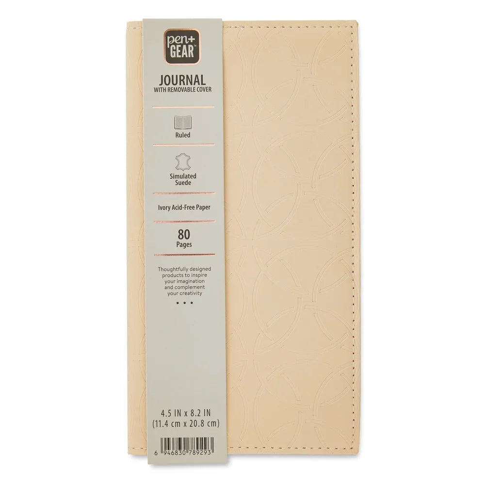Simulated Suede Journal Embossed Cover 80 Ruled Pages Compact Notebook Portable Writing Diary Ideal Students Travel and Gifts