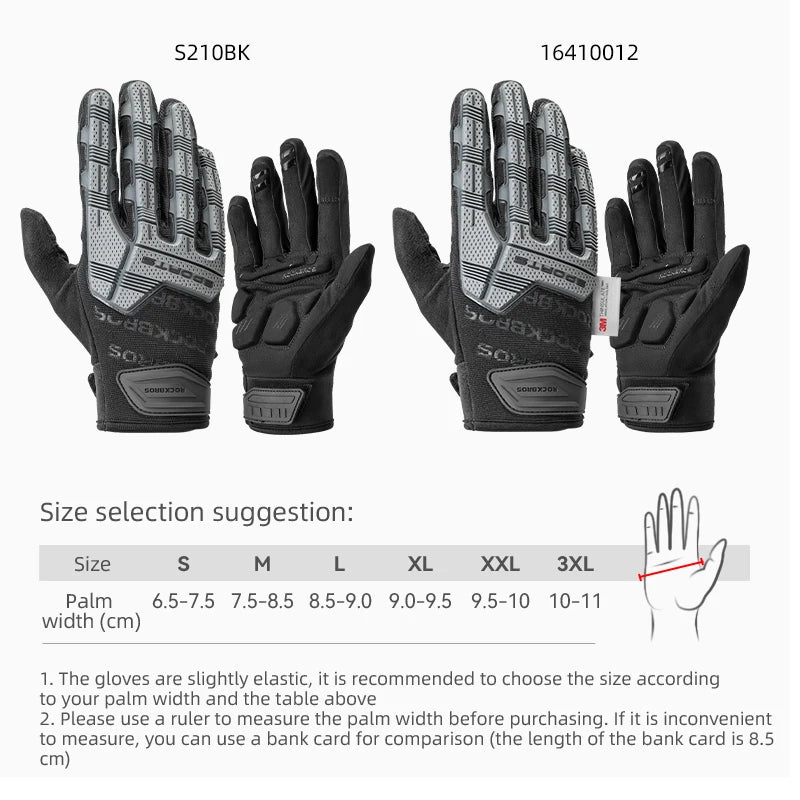 ROCKBROS Cycling Gloves Tactical Gloves SBR Thickened Pad Shockproof Breathable GEL Bike Motorcycle Winter Warmer Full Finger