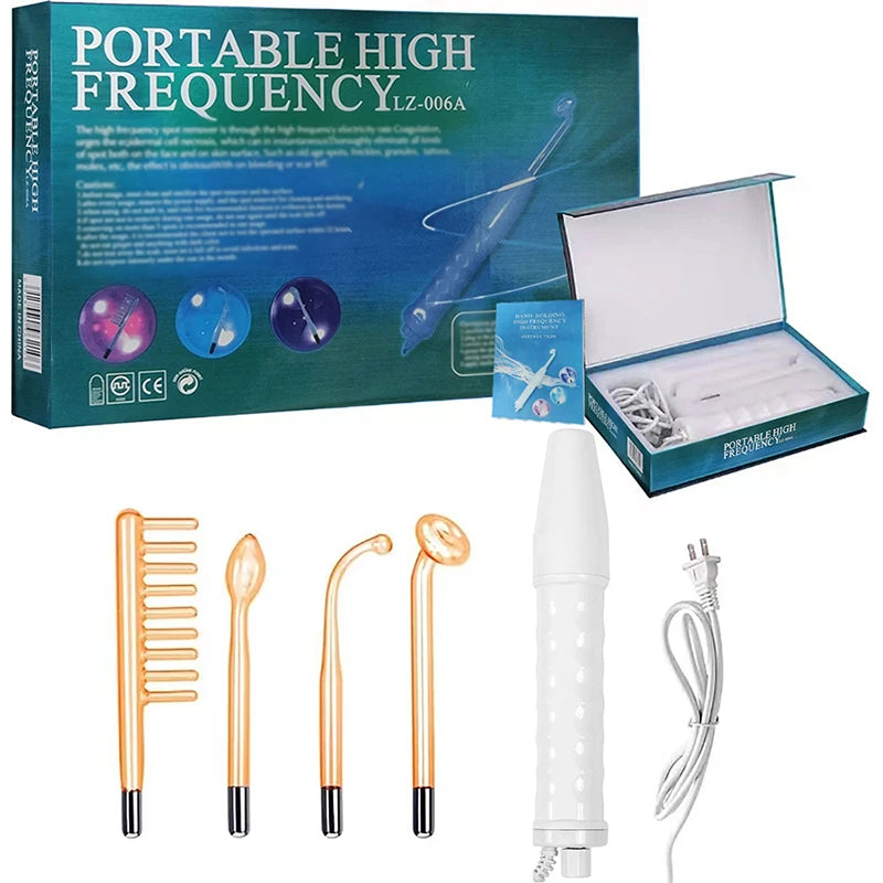 4 In 1 Facial Skin Care Stick High Frequency Facial Massager Skin Care Set Portable Tools for Family Use