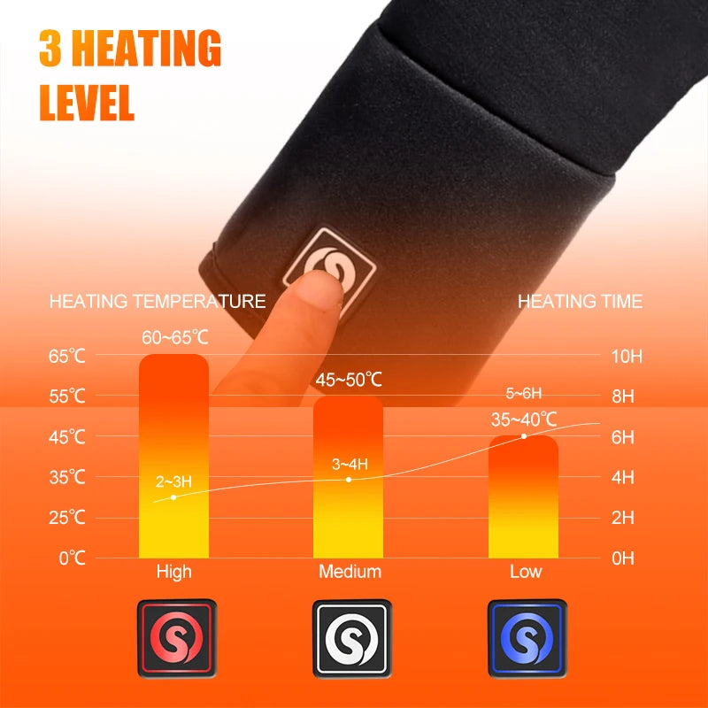 Rechargeable Electric Liner Heated Gloves Winter Warm Touch Skiing Gloves Outdoor Sports Riding Skiing Fishing Hunting