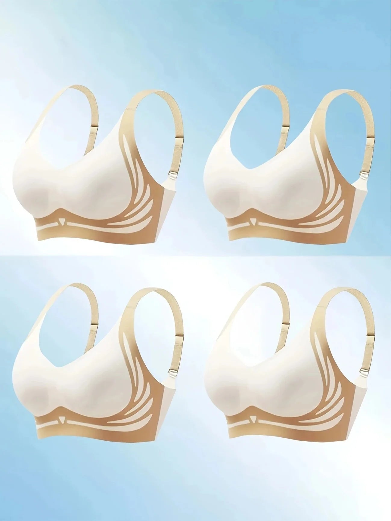 4 pieces, seamless lift anti-gravity push-up sports (sportsbras that gather and support breasts)