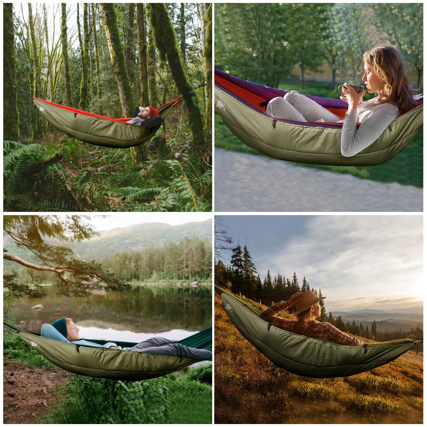 Night Cat Hammock Underquilts Sleeping Bag Single Insulated Under Blanket 4 Seasons Lightweight Soft Warm 5 to 20 Degrees Celsius 8 by 3.6 Feet