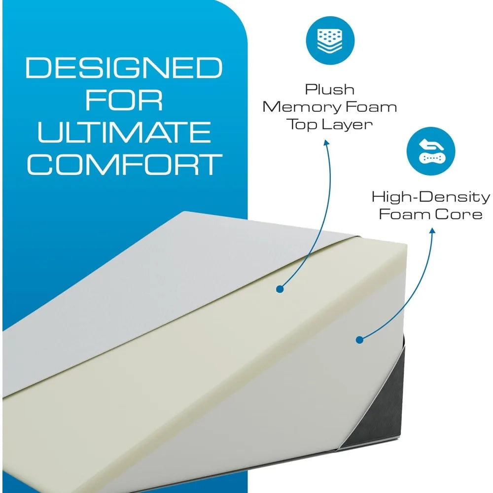 Bed Wedge Pillow for Sleep Apnea, Sleeping Comfort, Relaxing, Acid Reflux, Heartburn and Back Pain Relief. Cushion for Sitting