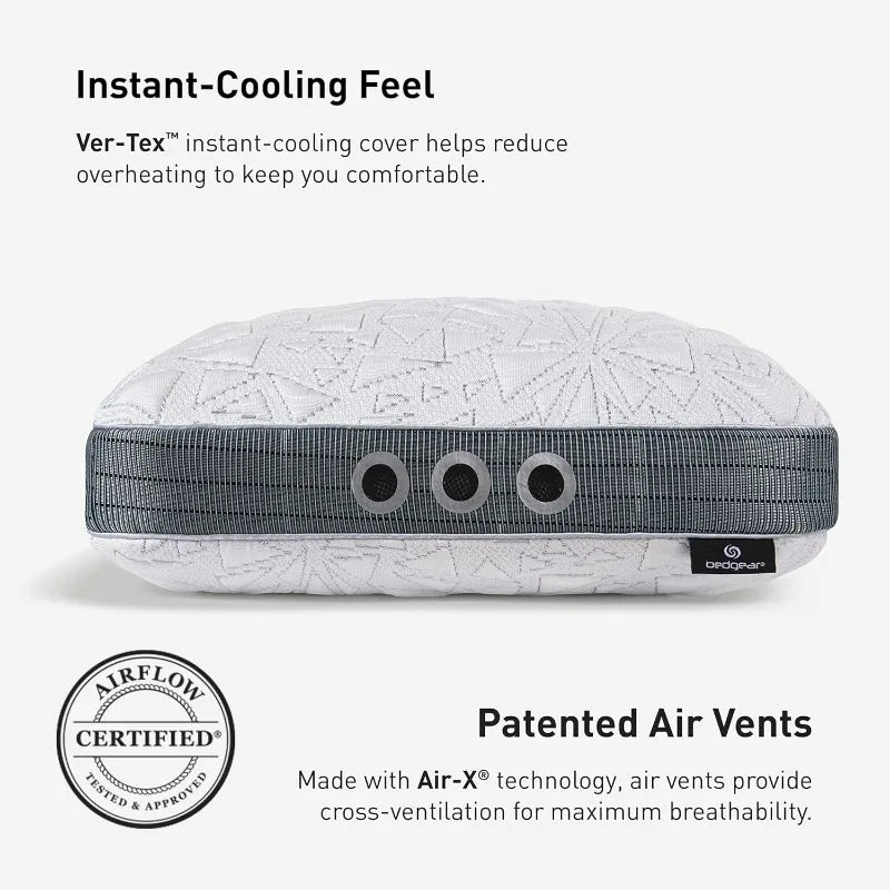 Bedgear Storm Performance Pillow – 2.0 - Cooling Bed Pillow for Hot Sleepers - Medium Firmness Pillow for All Sleep Positions, W