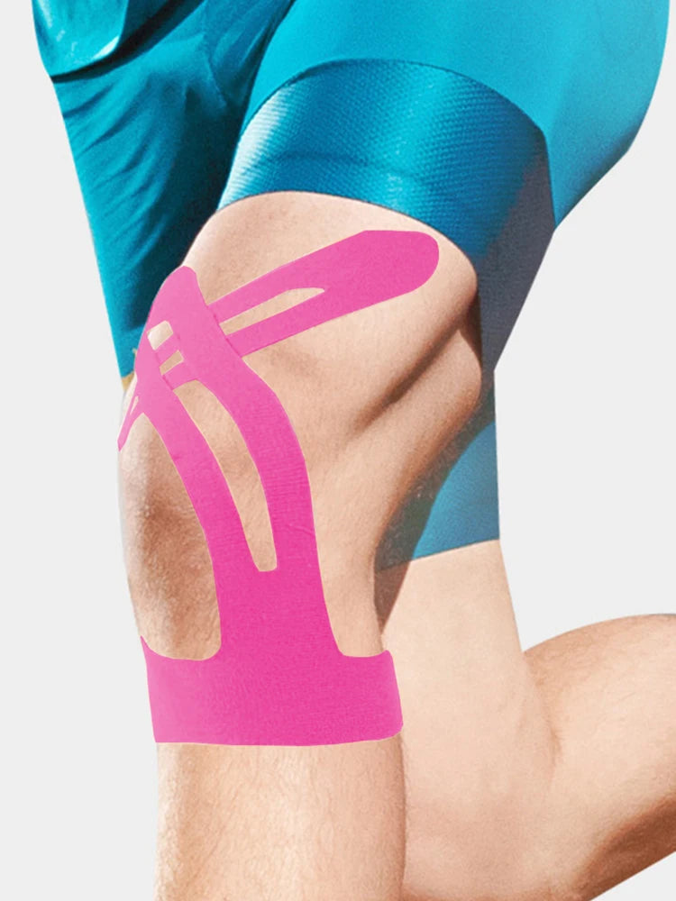 5Pcs Precut Kinesiology Tape Breathable Sports Protection Patches Cotton Athletic Tape for Knee Support & Stability
