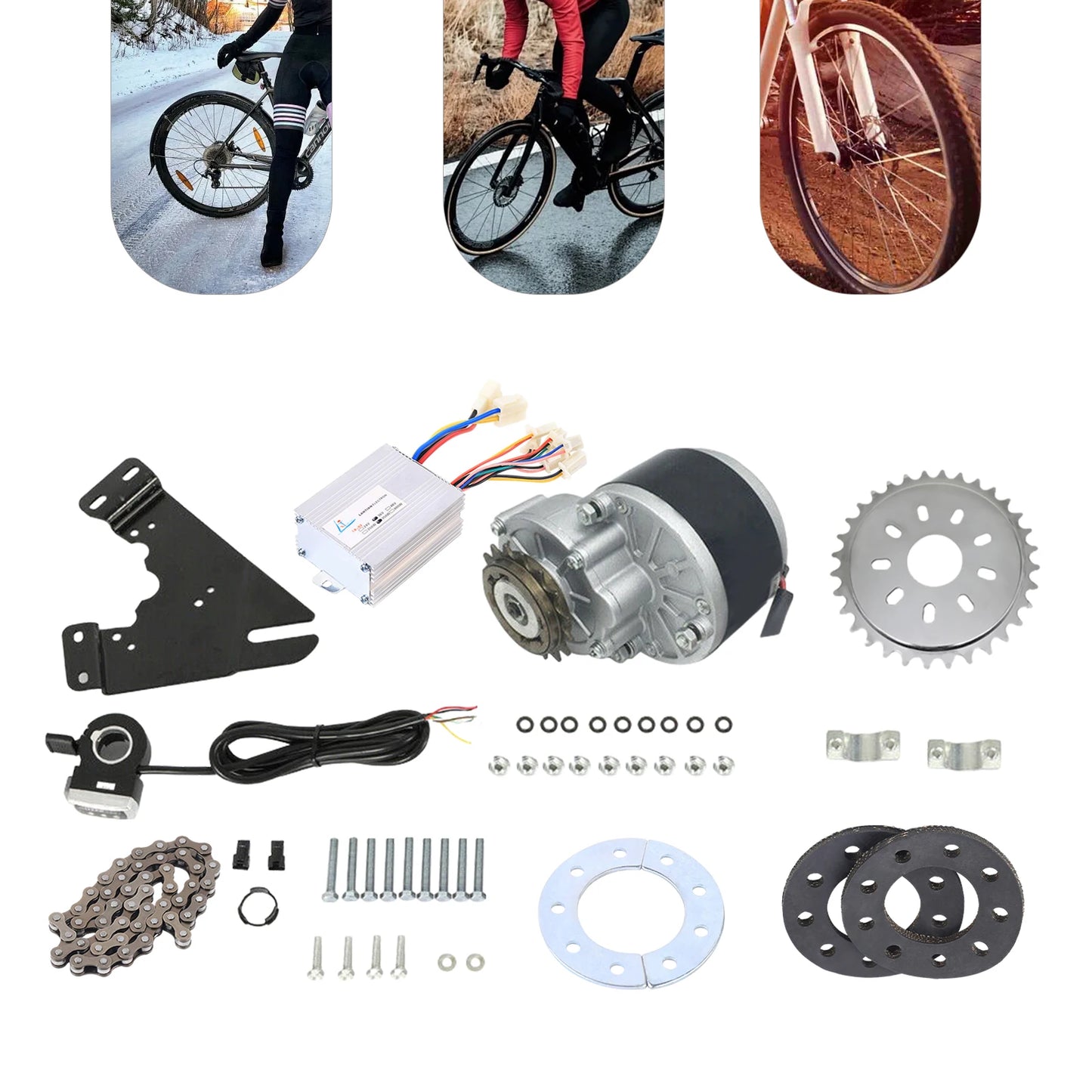 350W E-Bike Brush Motor Thumb W/Freewheel 36Volt Electric Bicycle Conversion Kit