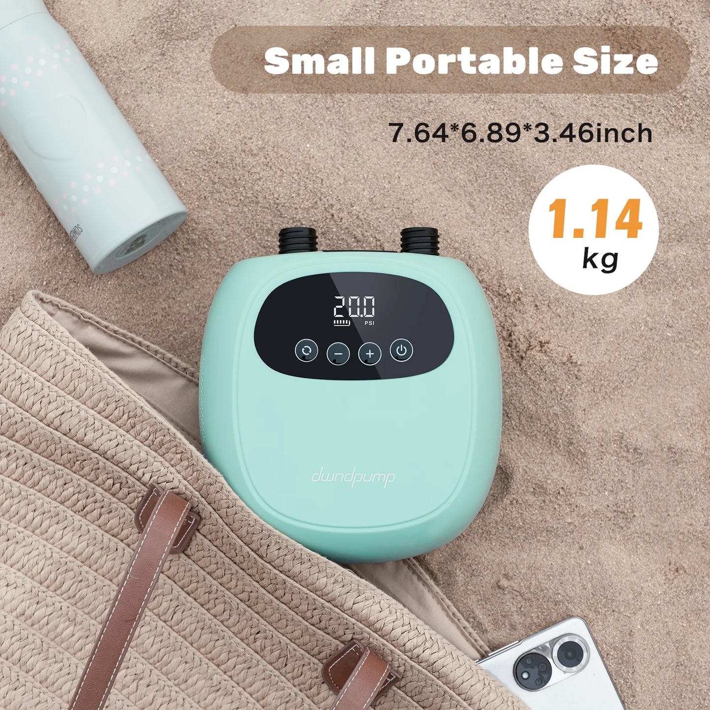 Dwndpump Electric 20PSI SUP Pump With 38.48Wh Battery For Paddle Board Kayak Boat Surfing Board Inflation And Deflation