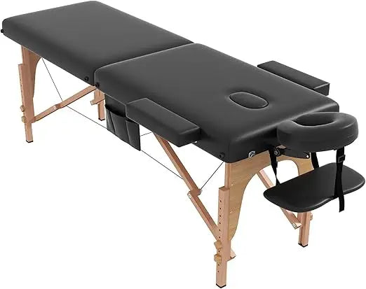 Massage Table Massage Bed Portable, 29 LBs Light Weight 2 Section Foldable Tattoo Bed Facial Care Spa Lash Bed Height Adjustabl