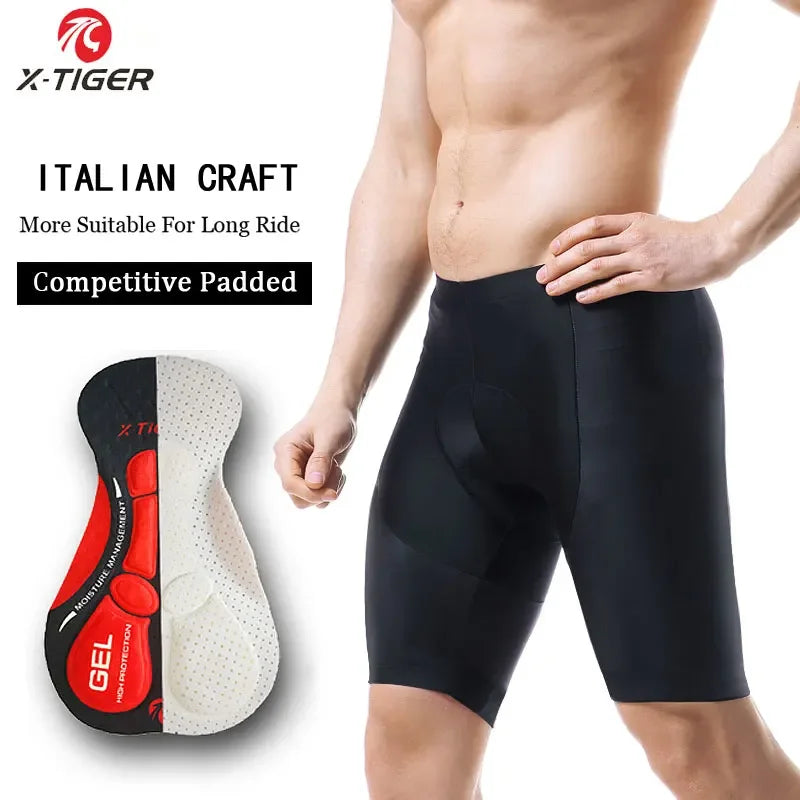 X Tiger Pro Cycling Bib Shorts Mountain Bike Shorts Summer Shockproof 5D Gel Pad Cushion MTB Bicycle Bib Tights Triathlon